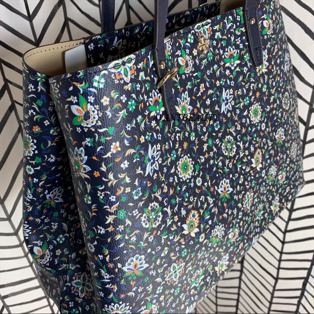 Tory Burch kerrington soleil floral blue large bag - Picture 10 of 15